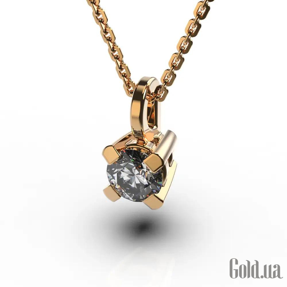 Золотой кулон с цепочкой с бриллиантом lun719332421b – изображение 5