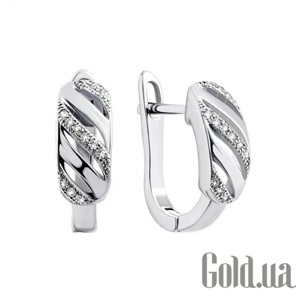 

Серьги Silvex925, Серебряные серьги с куб. циркониями