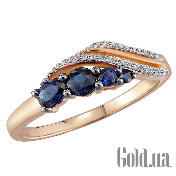 

Кольцо Lurie Jewelry, Золотое кольцо с бриллиантами и сапфирами, 18
