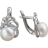 Срібні сережки з прісн. перлами і куб. цирконіями, 1531956