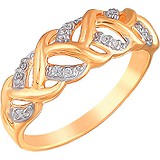 SOKOLOV Женское серебряное кольцо с куб. циркониями в позолоте, 1612852