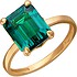 Женское золотое кольцо с синт. изумрудом - фото 1