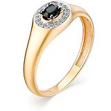 Женское золотое кольцо с бриллиантами и сапфиром, 1622836