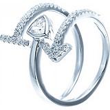 Женское серебряное кольцо с куб. циркониями, 1668916