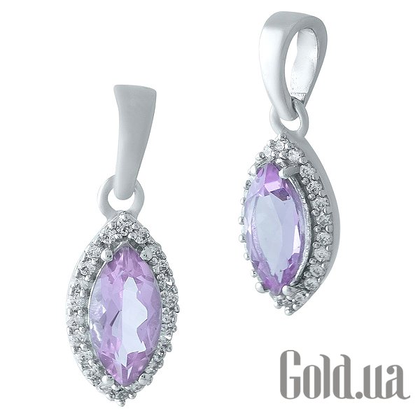 

Женские кулоны Fresh Jewelry, Серебряный кулон с аметистом и куб. циркониями