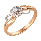 Женское золотое кольцо с бриллиантом, 1711412