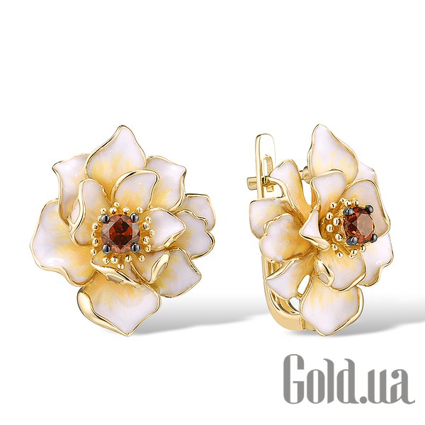 

Серьги Lurie Jewelry, Золотые серьги с гранатами и эмалью