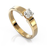 Золотое кольцо с бриллиантом, 1731636