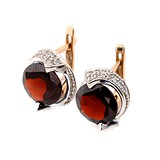 Lions Heart Золотые серьги с гранатами и куб. циркониями