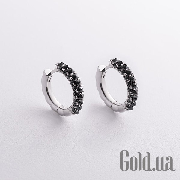 

Серьги-кольца Украина, Золотые серьги с куб. циркониями