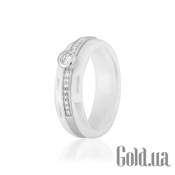 

Кольцо Silvex925, Серебряное кольцо с куб. циркониями и керамикой, 18.5