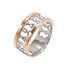 Серебряное обручальное кольцо с куб. циркониями и вставками золота - фото 1