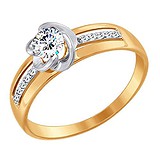 SOKOLOV Женское золотое кольцо с куб. циркониями, 1512501