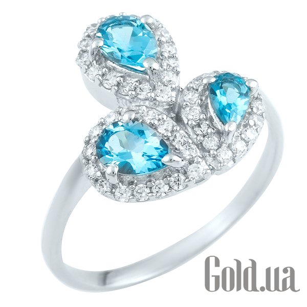 

Женские кольца Fresh Jewelry, Женское серебряное кольцо с топазами и куб. циркониями, 17.5