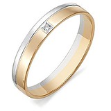 Золотое обручальное кольцо с бриллиантом, 1603125