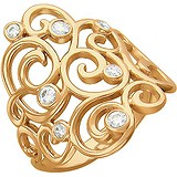 Женское золотое кольцо с куб. циркониями, 1613621