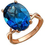 Женское золотое кольцо с синт. сапфиром, 1615669