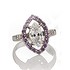 Женское серебряное кольцо с аметистами и куб. циркониями - фото 1