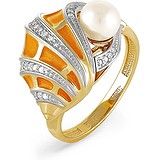 Kabarovsky Женское золотое кольцо с жемчугом, бриллиантами и эмалью, 1698613