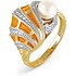 Kabarovsky Женское золотое кольцо с жемчугом, бриллиантами и эмалью - фото 1