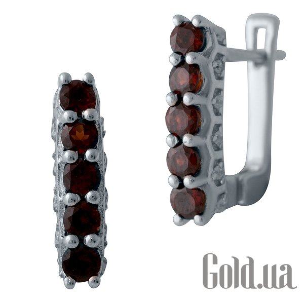 

Серьги Fresh Jewelry, Серебряные серьги с гранатами и куб. циркониями
