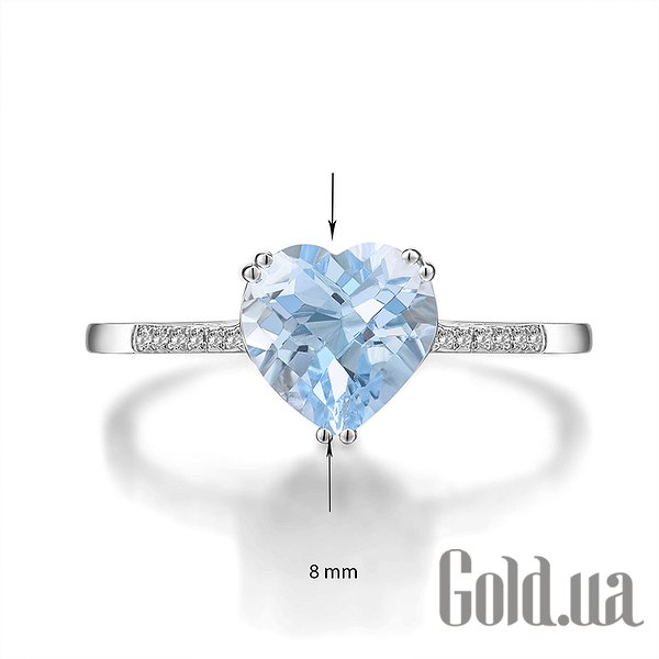 

Кольцо Lurie Jewelry, Женское золотое кольцо с топазом и бриллиантами, 19
