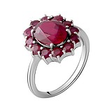 Женское серебряное кольцо с рубинами