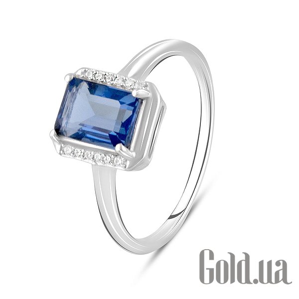 

Женские кольца Fresh Jewelry, Женское серебряное кольцо с куб. циркониями и синт. танзанитом, 17