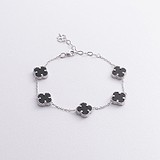 Женский серебряный браслет с ониксами, 1796149