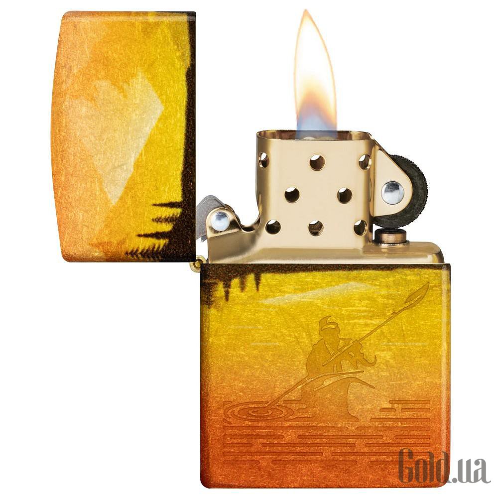 Zippo Зажигалка Fishing Fusion Design Tumbled Brass 46927 46927 – изображение 3