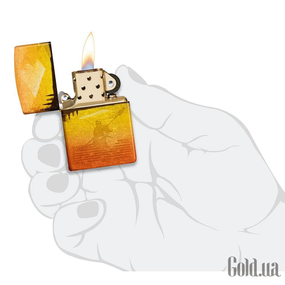 Zippo Зажигалка Fishing Fusion Design Tumbled Brass 46927 46927 – изображение 5