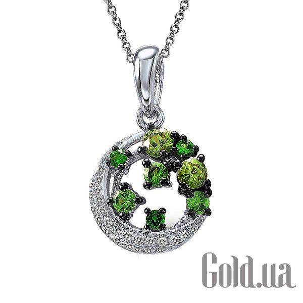 

Женский кулон Lurie Jewelry, Золотой кулон с бриллиантами, гранатами и изумрудами