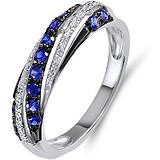 Женское золотое кольцо с бриллиантами и сапфирами, 1602870