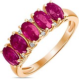 Женское золотое кольцо с бриллиантами и рубинами, 1603126