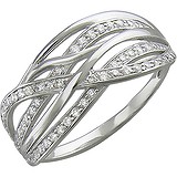 Женское серебряное кольцо с куб. циркониями, 1615414