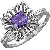 Женское серебряное кольцо с аметистом, 1618486