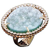 Женское золотое кольцо с бриллиантами и кварцем, 1654326