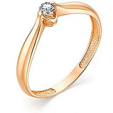 Золотое кольцо с бриллиантом, 1667382