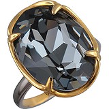 Женское серебряное кольцо с кристаллом Swarovski в позолоте, 1671222