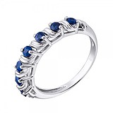 Женское серебряное кольцо с сапфирами
