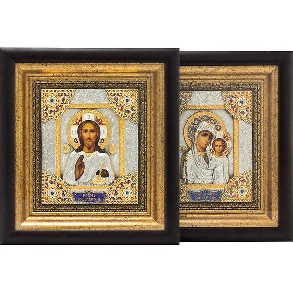Венчальная пара икон "Казанской Богородицы и Спасителя" 010500803