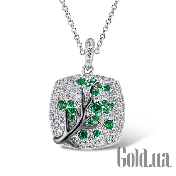 

Женские кулоны Lurie Jewelry, Серебряный кулон со шпинелью и куб. циркониями