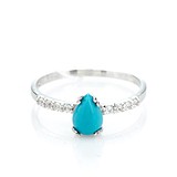 Женское серебряное кольцо с бирюзой и куб. циркониями, 1357367