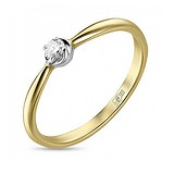 Золотое кольцо с бриллиантом, 1512247