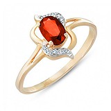 Женское золотое кольцо с бриллиантами и рубином, 1529399