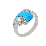 Женское серебряное кольцо с куб. циркониями, 1533751