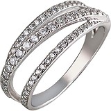 Женское серебряное кольцо с куб. циркониями, 1614391