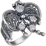 Женское серебряное кольцо с куб. циркониями, 1614647