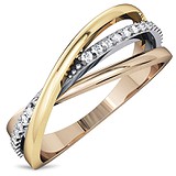 Женское золотое кольцо с куб. циркониями, 1614903