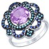 SOKOLOV Женское серебряное кольцо с куб. циркониями и аметистом - фото 1